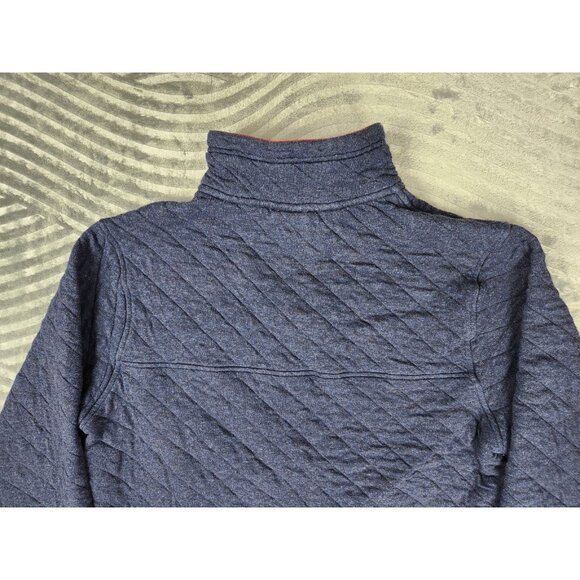 Patagonia Organic Cotton Diamond Quilt Snap-T Pullover Blue Sweater Men's Size S - Picture 9 of 13